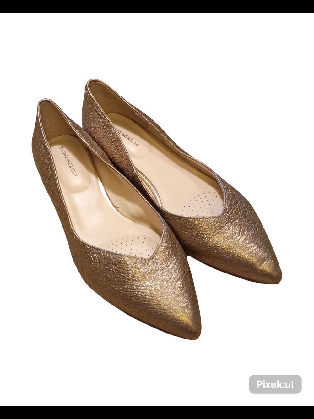 Katherine Kelly brand pointed-toe flats in a gold metallic finish - Picture 10 of 16